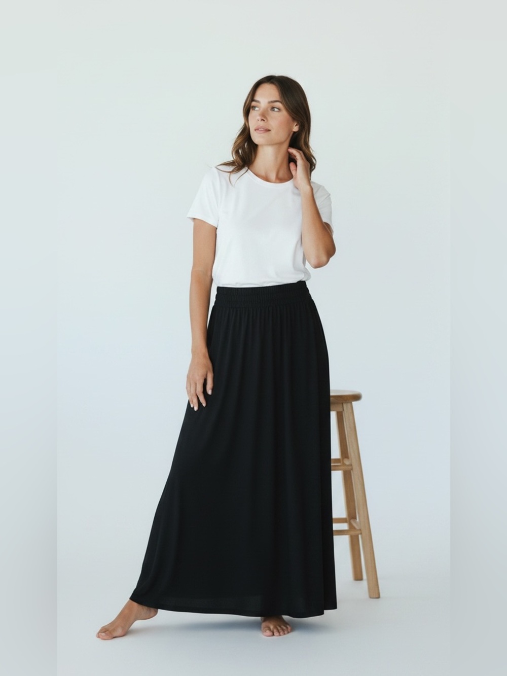 NWT Apt. 9 Classic Black Maxi Skirt Size XL